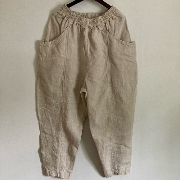 Elizabeth Suzann Clyde Workpants in Flax Midweight Linen, Size 1X - Picture 5 of 16